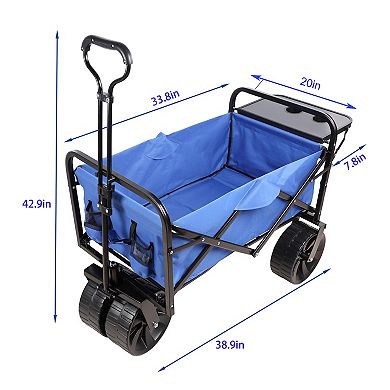Whisen Folding Wagon Cart for Garden, Shopping, Beach