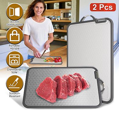 Double-Sided Cutting Board with Knife Sharpener & Grinding Zone