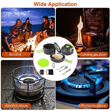 6PCS Camping Cookware Set with Stove & Utensils