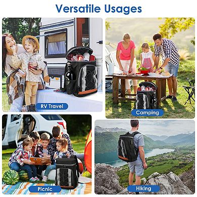 36-Can Leakproof Cooler Backpack 25L Insulated Bag for Picnic, Camping, Beach, Hiking, Travel