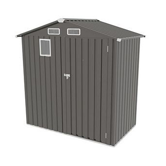 WOW PIONEER Compact Metal Storage Shed with Peaked Roof and Lockable Door