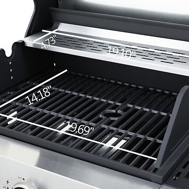 WOW PIONEER 3-Burner Propane Gas BBQ Grill with Side Burner