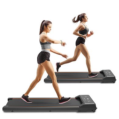 WOW PIONEER Compact Under Desk Treadmill with LED Display and Remote Control for Home Office