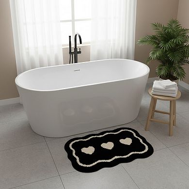 Abstract Floral Pattern Tufted Bath Mat Soft Bathroom Floor Rug