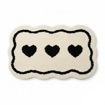 Abstract Floral Pattern Tufted Bath Mat Soft Bathroom Floor Rug