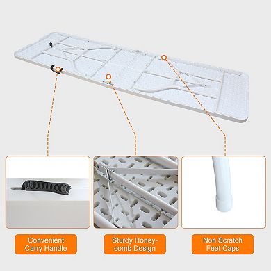 WOW PIONEER Portable Folding Table for Outdoor Camping Picnics Parties Events