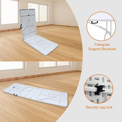 WOW PIONEER Portable Folding Table for Outdoor Camping Picnics Parties Events