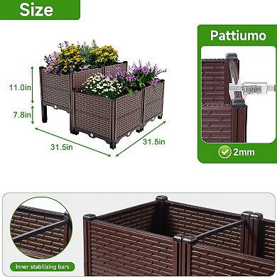 WOW PIONEER Large Capacity Raised Garden Planter Box for Outdoor Vegetable and Flower Cultivation