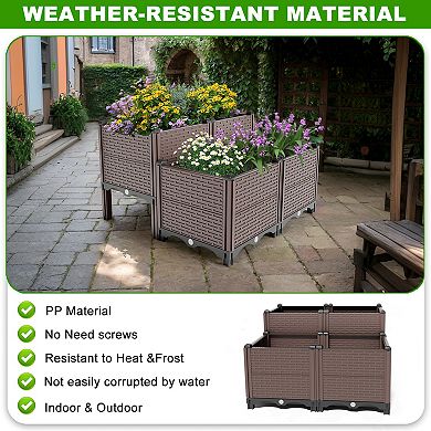 WOW PIONEER Large Capacity Raised Garden Planter Box for Outdoor Vegetable and Flower Cultivation