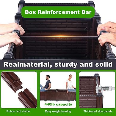 WOW PIONEER Large Capacity Raised Garden Planter Box for Outdoor Vegetable and Flower Cultivation