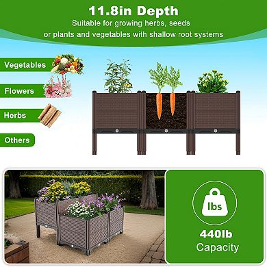 WOW PIONEER Large Capacity Raised Garden Planter Box for Outdoor Vegetable and Flower Cultivation