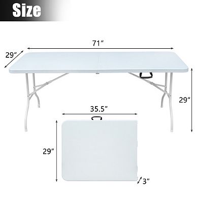 WOW PIONEER 6ft Folding Table Portable Plastic Table Camping Picnics Parties Foldable