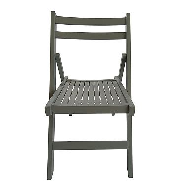 WOW PIONEER Wood Folding Chairs for Events and Dining, Set of Four, Slatted Design