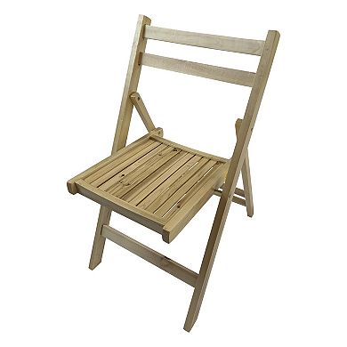 WOW PIONEER Wood Folding Chairs for Events and Dining, Set of Four, Slatted Design