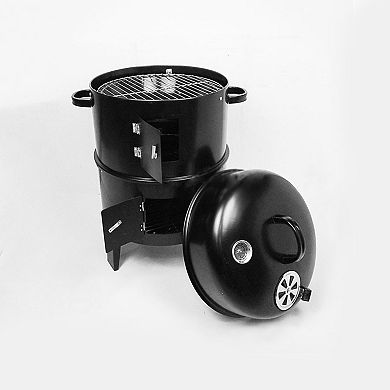 WOW PIONEER Outdoor Double-Layer Charcoal Grill and Smoker Stove for Braising