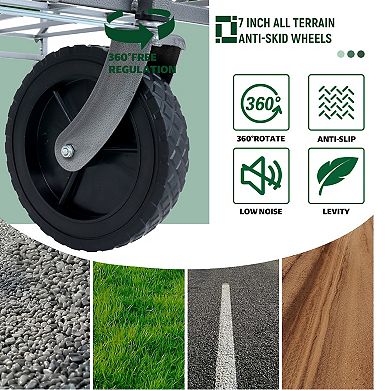 WOW PIONEER Collapsible Wagon Cart Foldable with Wheels and Drink Holders