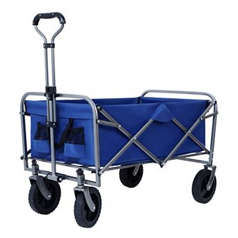 WOW PIONEER Collapsible Wagon Cart Foldable with Wheels and Drink Holders