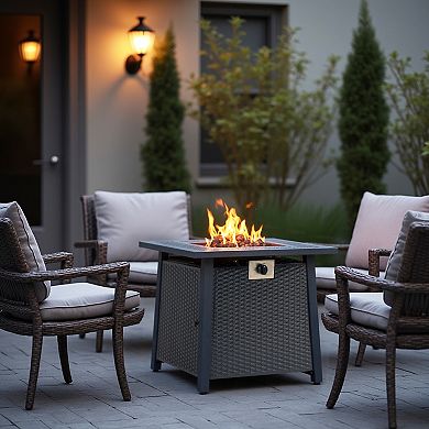 WOW PIONEER Propane Fire Pit Table with Adjustable Flame and Versatile Use