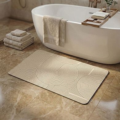 Anti Fatigue Kitchen Floor Mat with Geometric Line Pattern Cushioned Standing Rug