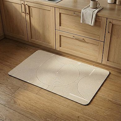 Anti Fatigue Kitchen Floor Mat with Geometric Line Pattern Cushioned Standing Rug