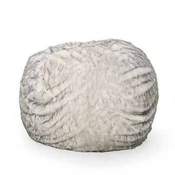 GOODSILO Luxurious Faux Fur Bean Bag Chair with Removable Cover for Modern Living Spaces