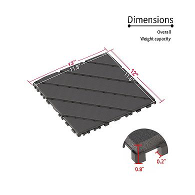 WOW PIONEER Interlocking Deck Tiles for Outdoor and Indoor Use, 44-Pack