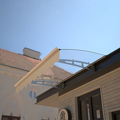 WOW PIONEER Solid Polycarbonate Door Window Awning with Valance for Wooden Walls