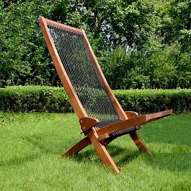 WOW PIONEER Portable Folding Solid Wood Chair for Indoor and Outdoor Relaxation