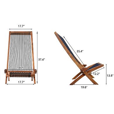 WOW PIONEER Portable Folding Solid Wood Chair for Indoor and Outdoor Relaxation