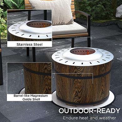 WOW PIONEER Portable Smokeless Wood Burning Fire Pit with Fireproof Mat