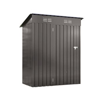 WOW PIONEER Compact Metal Outdoor Storage Shed with Lockable Door and Pitched Roof
