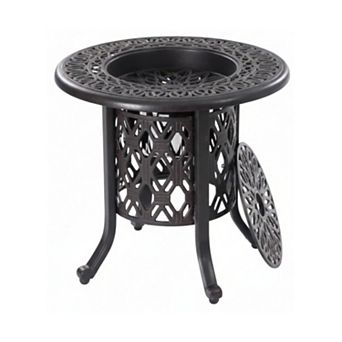 WOW PIONEER 21 Inch Round Ice Bucket Table with Removable Stainless Steel Container