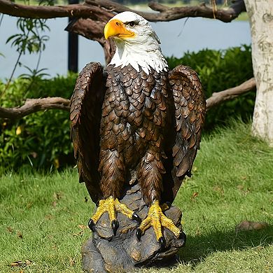 WOW PIONEER Majestic Eagle Garden Sculpture with Hand-Painted Detail