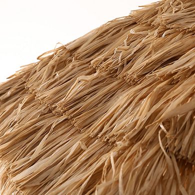 WOW PIONEER Thatched Patio Tiki Umbrella with Tilt Mechanism and Quick Open Design