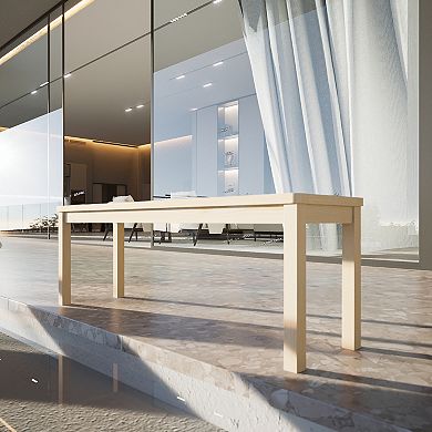 WOW PIONEER Outdoor Solid Wood Knot-Free Pine Backless Dining Swimming Pool Bench