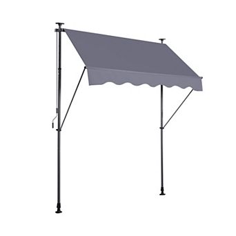WOW PIONEER Manual Retractable Outdoor Sun Shade Cover Awning with UV Protection