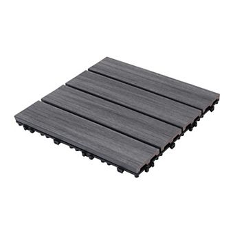WOW PIONEER Interlocking Composite Deck Tiles Set of 22 for Indoor and Outdoor Use