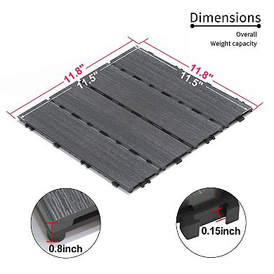 WOW PIONEER Interlocking Composite Deck Tiles Set of 22 for Indoor and Outdoor Use