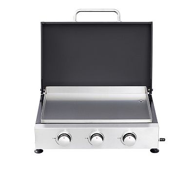 WOW PIONEER Three-Burner Gas Grill with Teppanyaki and Grill Combo Design