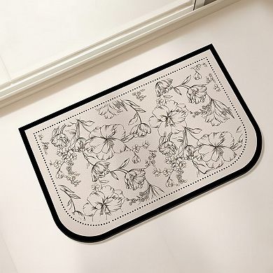 Anti Fatigue Kitchen Floor Mat with Floral Pattern Cushioned Standing Rug