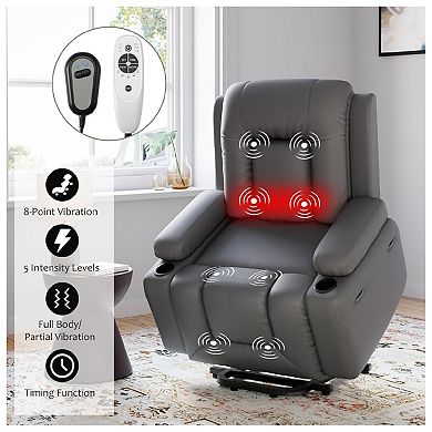 Oversized Power Lift Recliner Chair, Electric Recliner with Heat & Massage