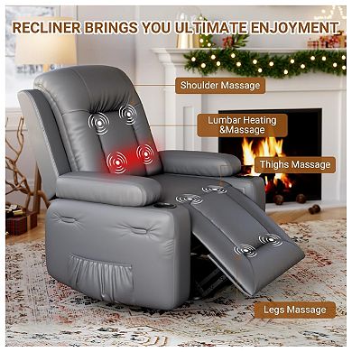 Oversized Power Lift Recliner Chair, Electric Recliner with Heat & Massage