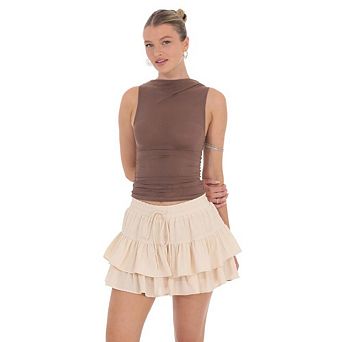 Women's Pleated Skirt High Waisted Polka Dot Ruffle Tennis Skirts Sports Skater Running Skorts