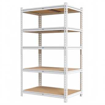 White Household Storage Shelving Unit，72" Tall 5 tier Storage Shelf