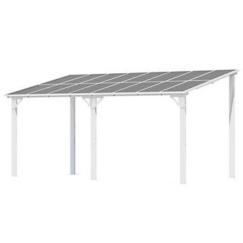 8 ft. x 16 ft. Aluminum Patio Cover with Sloped Polycarbonate Roof and Integrated Gutter System