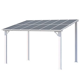 8 ft. x 12 ft. Aluminum Sloped Roof Hardtop Pergola with UV-Blocking Polycarbonate Patio Cover