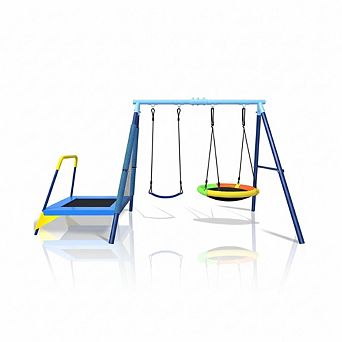 Bronze Swing Set with Trampoline