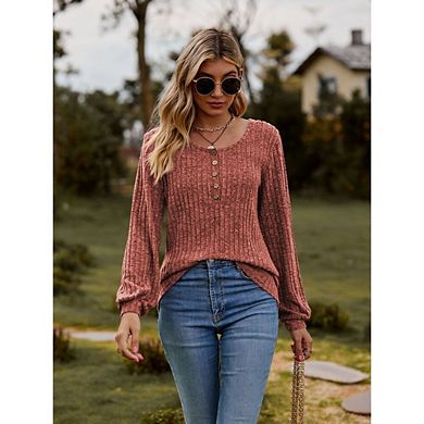 Womens Long Sleeve Crew Shirts Dressy Casual Lightweight Sweater Fall Tops