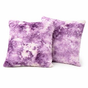 Cheer Collection Plush Faux Fur Throw Pillows Set of 2 Cozy Decorative Accents