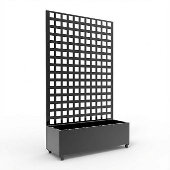 ANIXOL Metal Planter Box with Lattice Trellis and Wheels